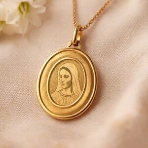 14k Gold Religious Pendant Necklace Included GF or 14k Read Discription